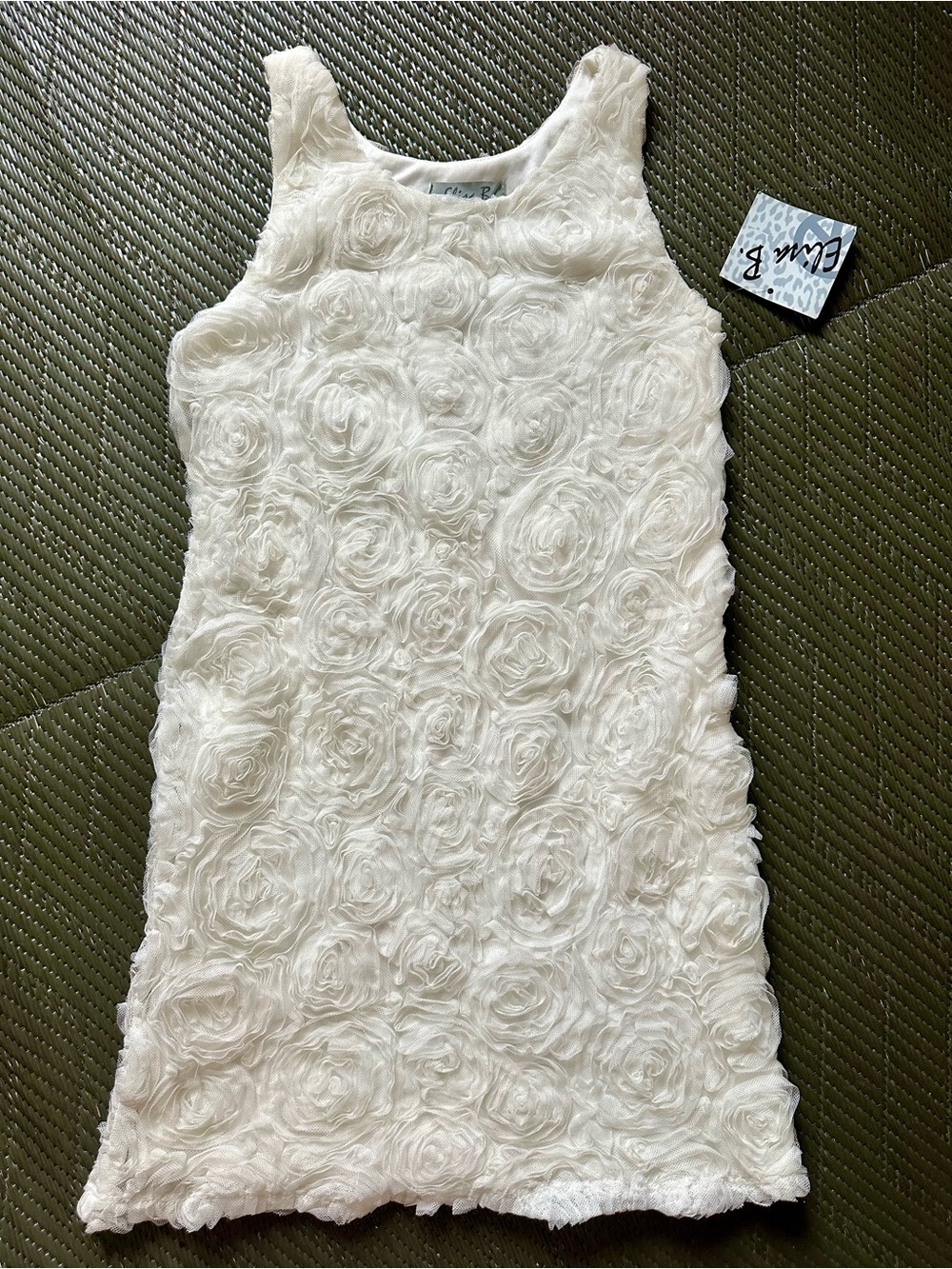 Elisa B Girls Size 16 White Rosette Floral Dress Party Special Occasion NWT 3D